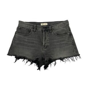 Madewell Relaxed Denim Shorts Size 28 Grey Cutoff Raw Hem Grunge Gothic Punk Emo